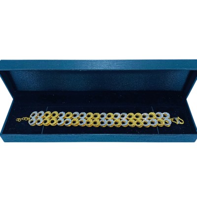 Rantai Tangan Kerawang Emas dan Chrome 916/22K