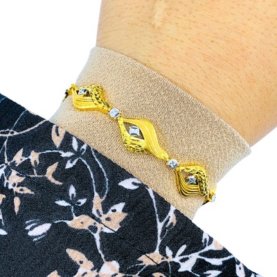 Rantai Tangan Audrey Emas dan Chrome 916/22K