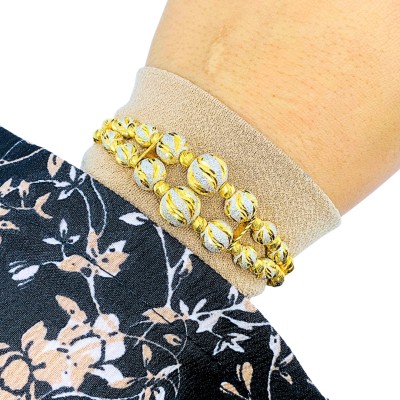 Rantai Tangan Boba Perut Ular Emas dan Chrome 916/22K