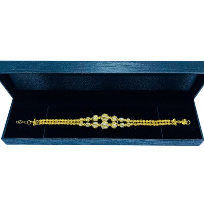 Rantai Tangan Boba Perut Ular Emas dan Chrome 916/22K
