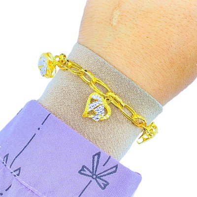 Rantai Tangan Paperclip Love Gantung Emas dan Chrome 916/22K Rantai Tangan Paperclip Love Gantung Emas dan Chrome 916/22K