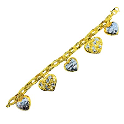 Rantai Tangan Sauh Love Gantung Emas dan Chrome 916/22K