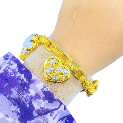 Rantai Tangan Sauh Love Gantung Emas dan Chrome 916/22K