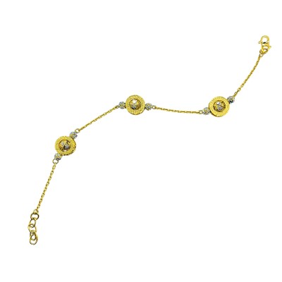 Rantai Tangan Sauh Boba Emas dan Chrome 916/22K