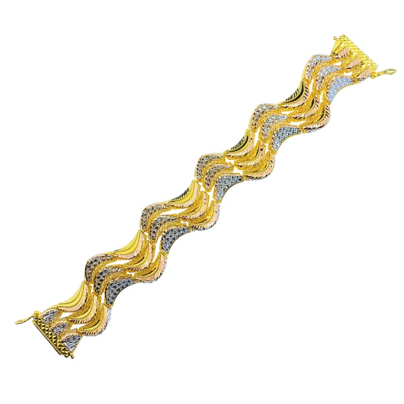 Rantai Tangan Wave Emas, Chrome dan Rose Gold 916/22K