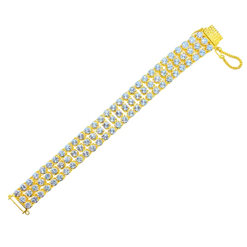 Rantai Tangan Diamond Cut Emas dan Chrome 916/22K