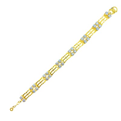 Rantai Tangan Diamond Cut Emas dan Chrome 916/22K Rantai Tangan Diamond Cut Emas dan Chrome 916/22K