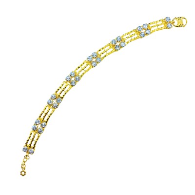 Rantai Tangan Diamond Cut Emas dan Chrome 916/22K