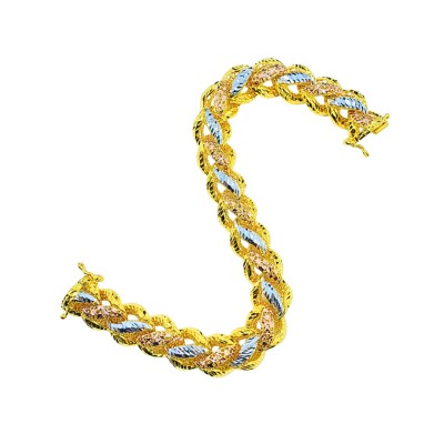 Rantai Tangan Rapunzel Emas, Chrome dan Rose Gold 916/22K