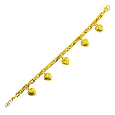 Rantai Tangan Sauh Love Gantung Emas 916/22K