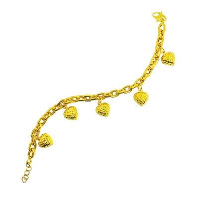 Rantai Tangan Sauh Love Gantung Emas 916/22K