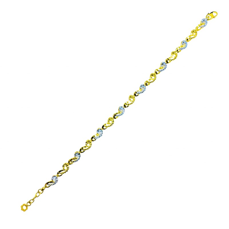 Rantai Tangan Kerawang Emas dan Chrome 916/22K