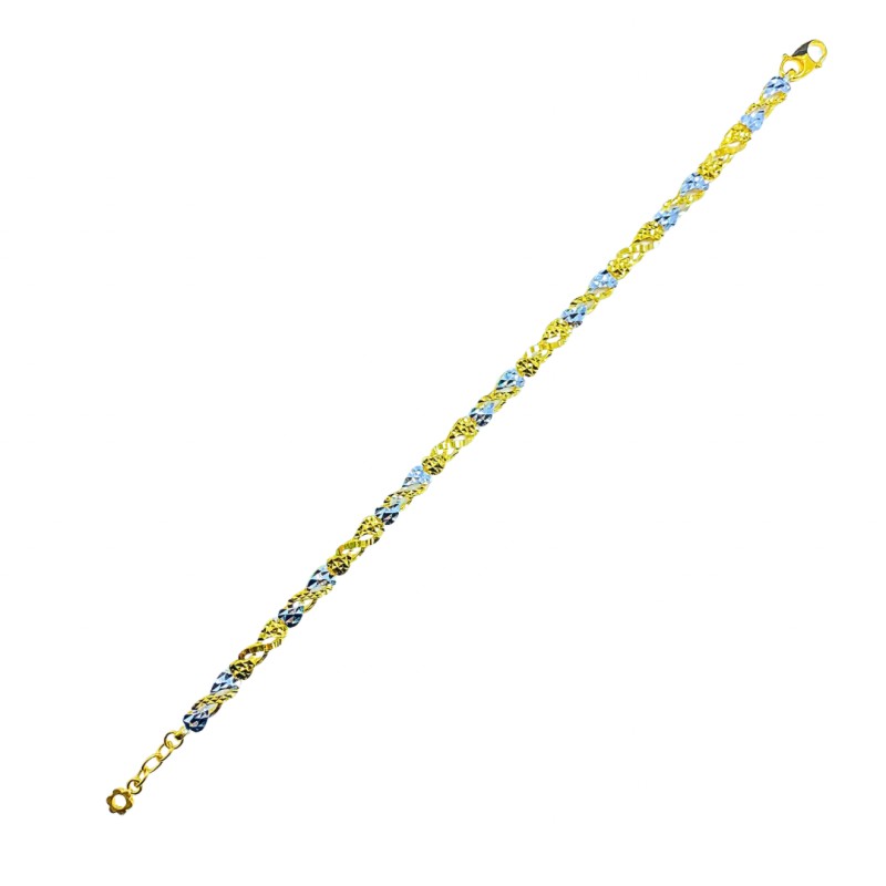 Rantai Tangan Kerawang Emas dan Chrome 916/22K