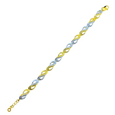Rantai Tangan Kerawang Emas dan Chrome 916/22K