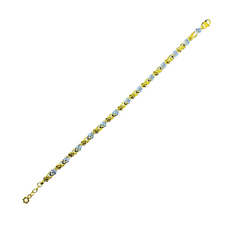 Rantai Tangan Kerawang Emas dan Chrome 916/22K