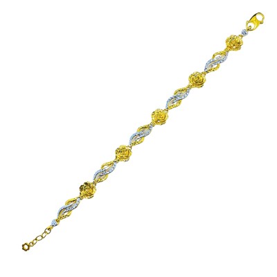 Rantai Tangan Bunga Emas dan Chrome 916/22K