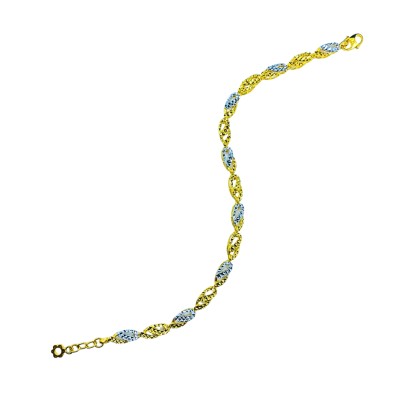 Rantai Tangan Kerawang Emas dan Chrome 916/22K