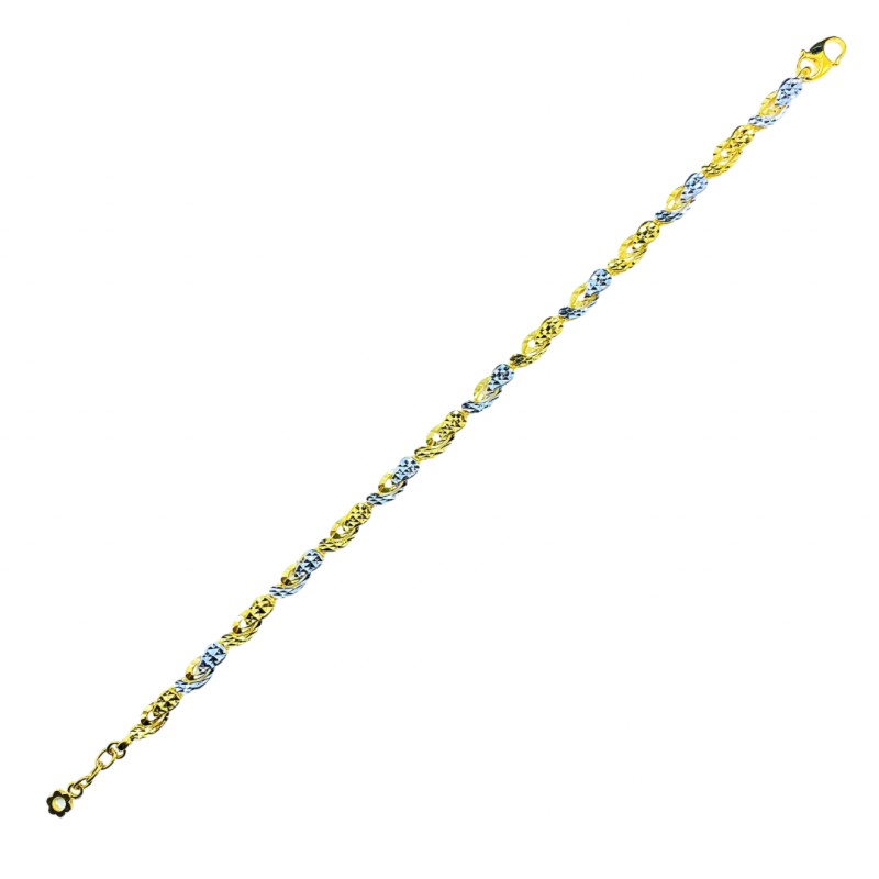 Rantai Tangan Kerawang Emas dan Chrome 916/22K