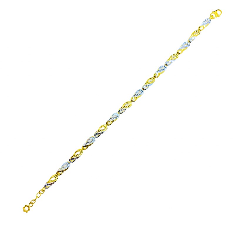 Rantai Tangan Kerawang Emas dan Chrome 916/22K