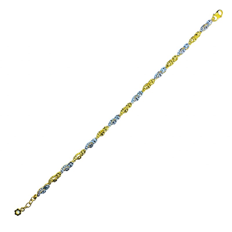Rantai Tangan Kerawang Emas dan Chrome 916/22K