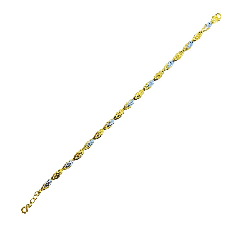 Rantai Tangan Kerawang Emas dan Chrome 916/22K