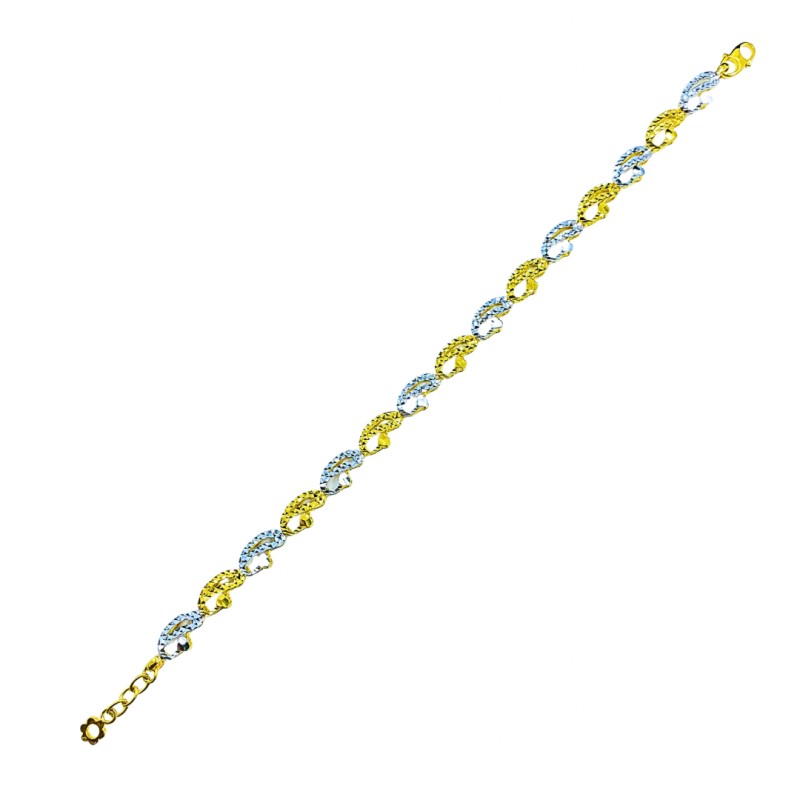 Rantai Tangan Kerawang Emas dan Chrome 916/22K