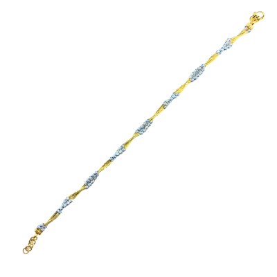 Rantai Tangan Boba Italy Emas dan Chrome 916/22K