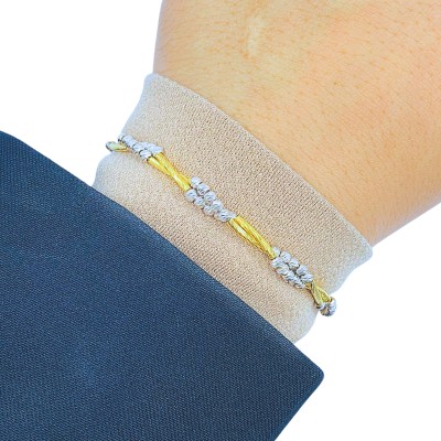 Rantai Tangan Boba Italy Emas dan Chrome 916/22K