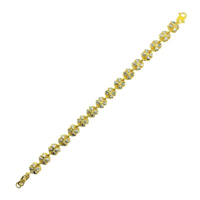 Rantai Tangan Clover Emas dan Chrome 916/22K