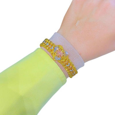 Rantai Tangan Bunga Padi Emas, Chrome dan Rose Gold 916/22K