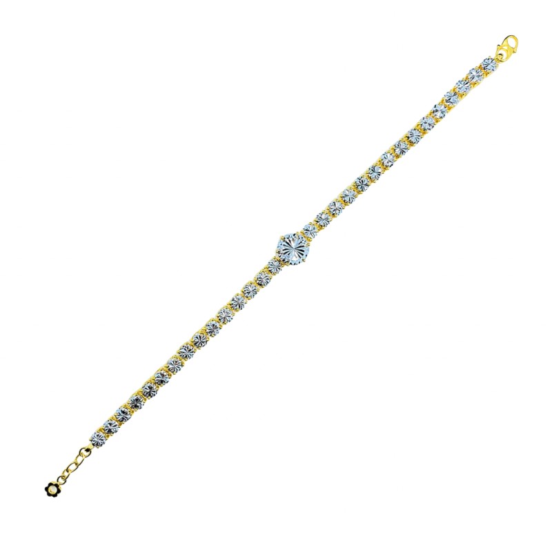 Rantai Tangan Diamond Cut Emas dan Chrome 916/22K