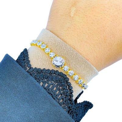 Rantai Tangan Diamond Cut Emas dan Chrome 916/22K