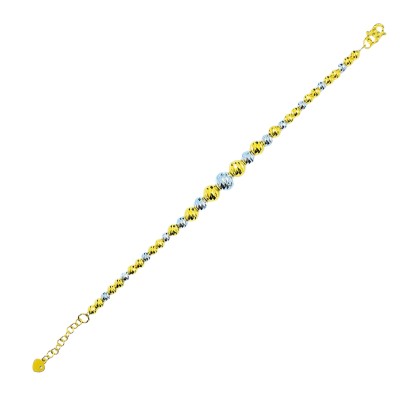 Rantai Tangan Boba Kristal Emas dan Chrome 916/22K