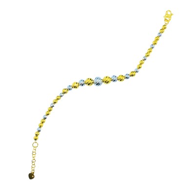 Rantai Tangan Boba Kristal Emas dan Chrome 916/22K
