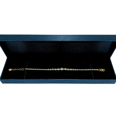 Rantai Tangan Boba Kristal Emas dan Chrome 916/22K