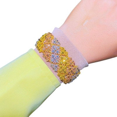 Rantai Tangan Bunga Emas, Chrome dan Rose Gold 916/22K