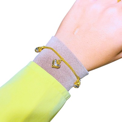 Rantai Tangan Belut Love Gantung Emas dan Chrome 916/22K 