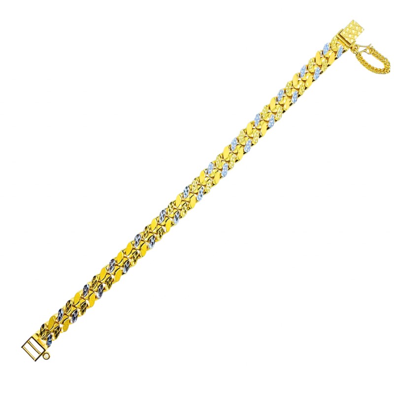 Rantai Tangan Benson Emas dan Chrome 916/22K