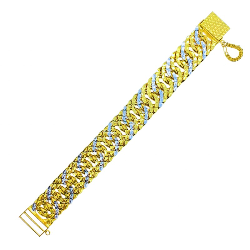 Rantai Tangan Melur Emas dan Chrome 916/22K