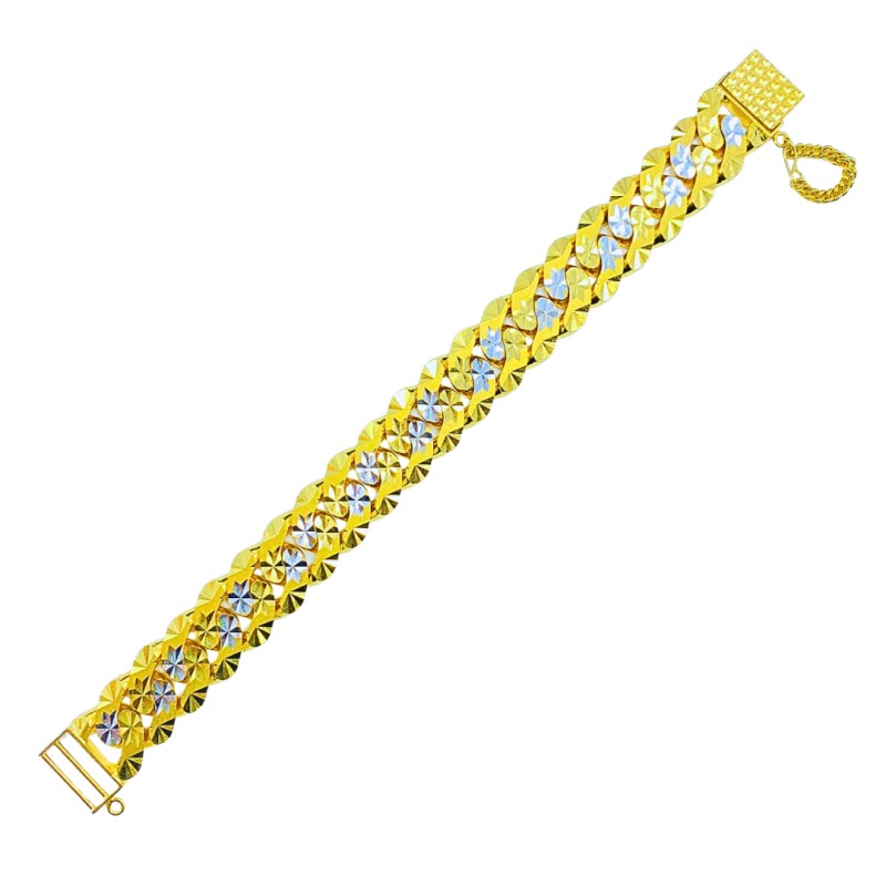 Rantai Tangan Melur Emas dan Chrome 916/22K