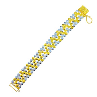 Rantai Tangan Bunga Emas dan Chrome 916/22K