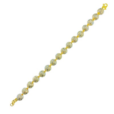 Rantai Tangan Boba Kerawang Emas dan Chrome 916/22K