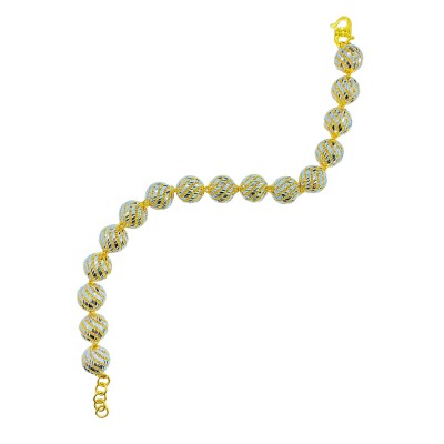 Rantai Tangan Boba Kerawang Emas dan Chrome 916/22K