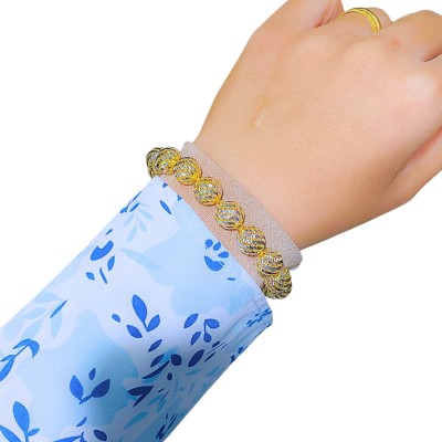 Rantai Tangan Boba Kerawang Emas dan Chrome 916/22K