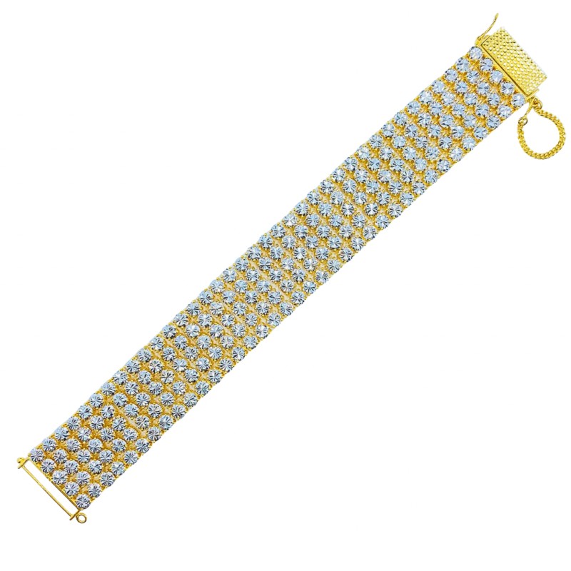 Rantai Tangan Diamond Cut Emas dan Chrome 916/22K