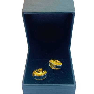 Subang Katup Emas dan Chrome 916/22K Subang Katup Emas dan Chrome 916/22K